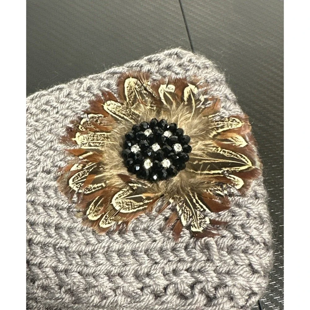 Crochet Headband One Size Ear Warmer Grey & Brown Fall Winter Handmade Lot Of 2